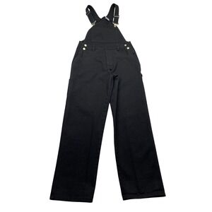 VTG Watch LA Black Denim Overalls Made in USA Mens Sz S Fits 28" Straight‎ Leg